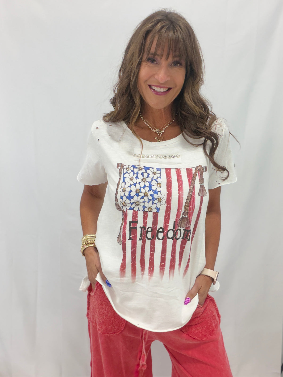Freedom Forever Tattered Tee Shirt