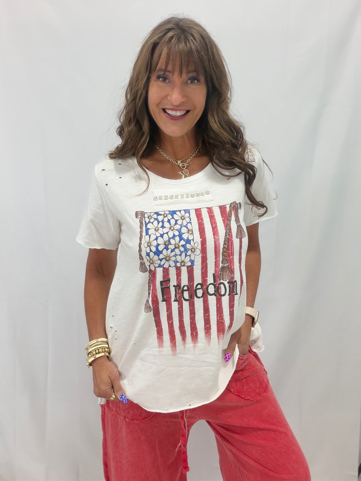 Freedom Forever Tattered Tee Shirt