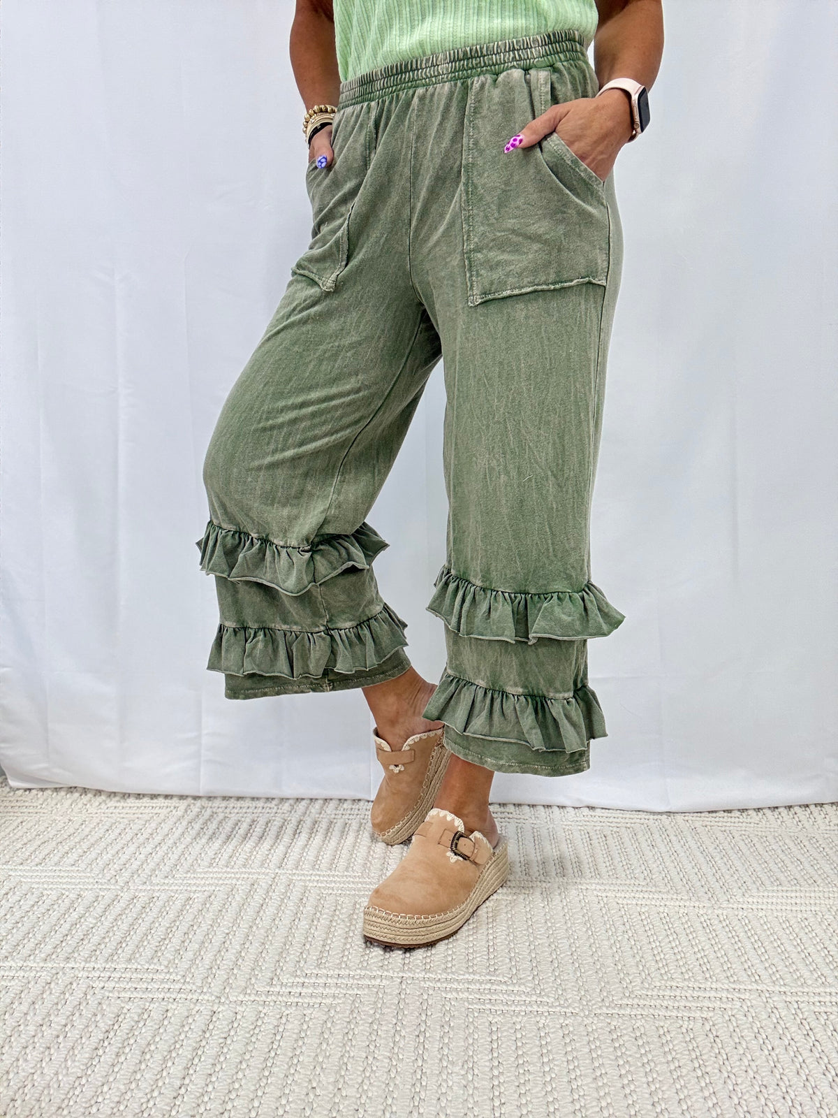 Ruffle Me Right Double Ruffle Pants In 2 Colors