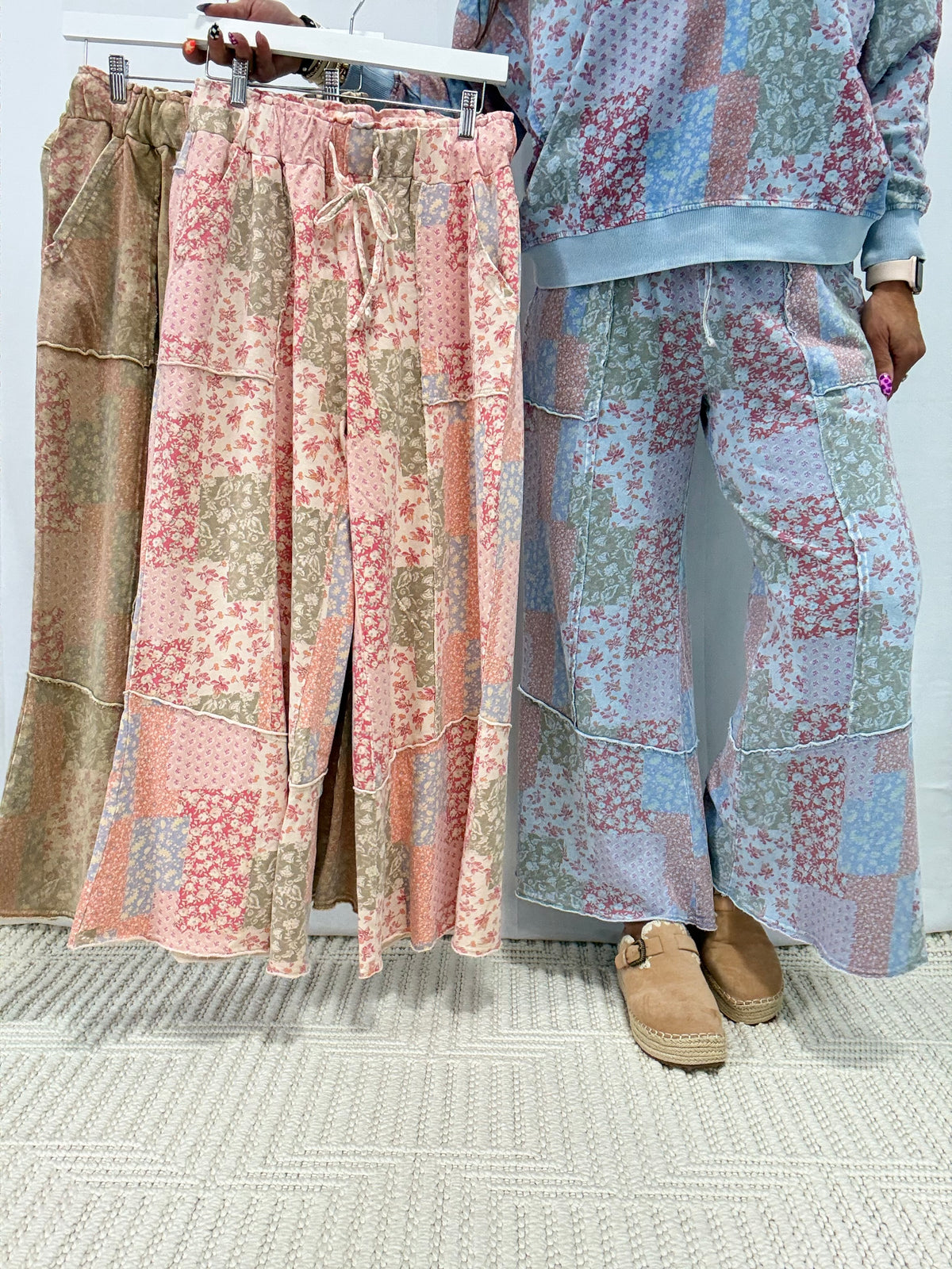 Catching Glances Patchwork Pants In 3 Colors