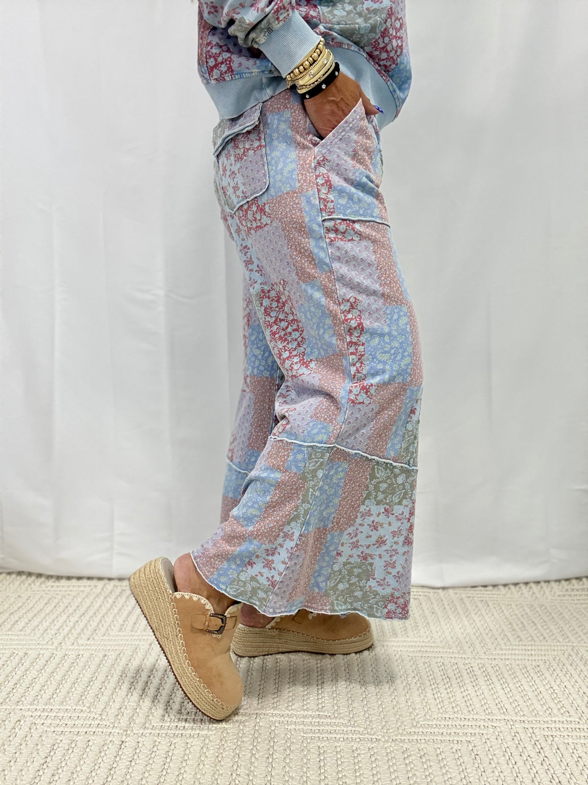 Catching Glances Patchwork Pants In 3 Colors
