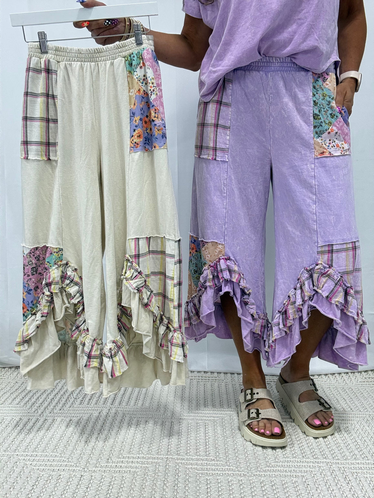 No Surprises Patchwork Pants In 4 Colors