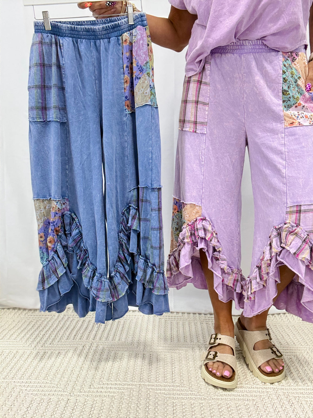 No Surprises Patchwork Pants In 4 Colors