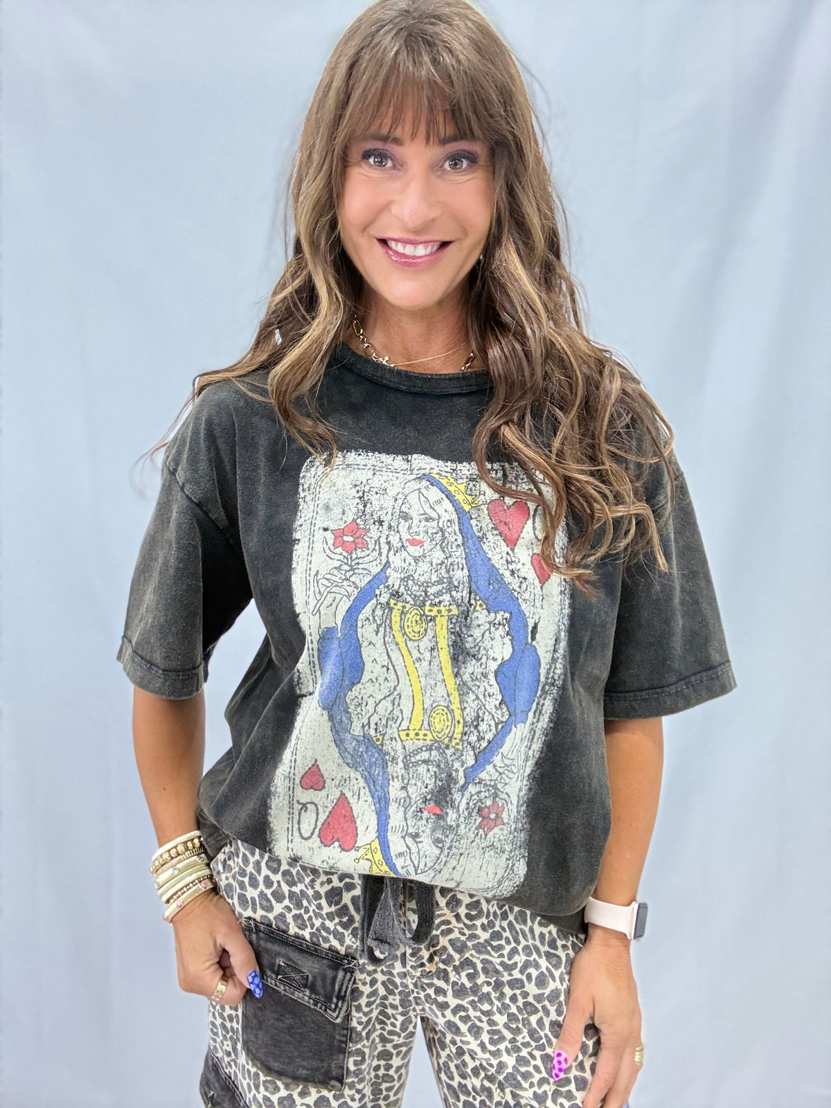 Weekend Whisper Playing Card Oversized Tee In 4 Colors