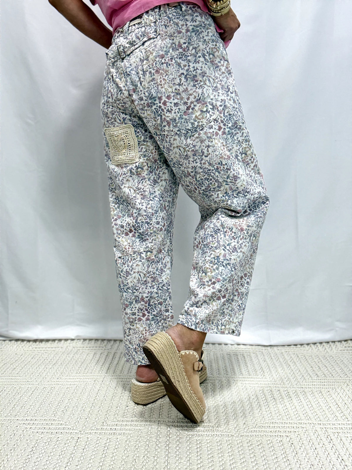 POL Whole Sky Patchwork Detail Pants In 2 Colors