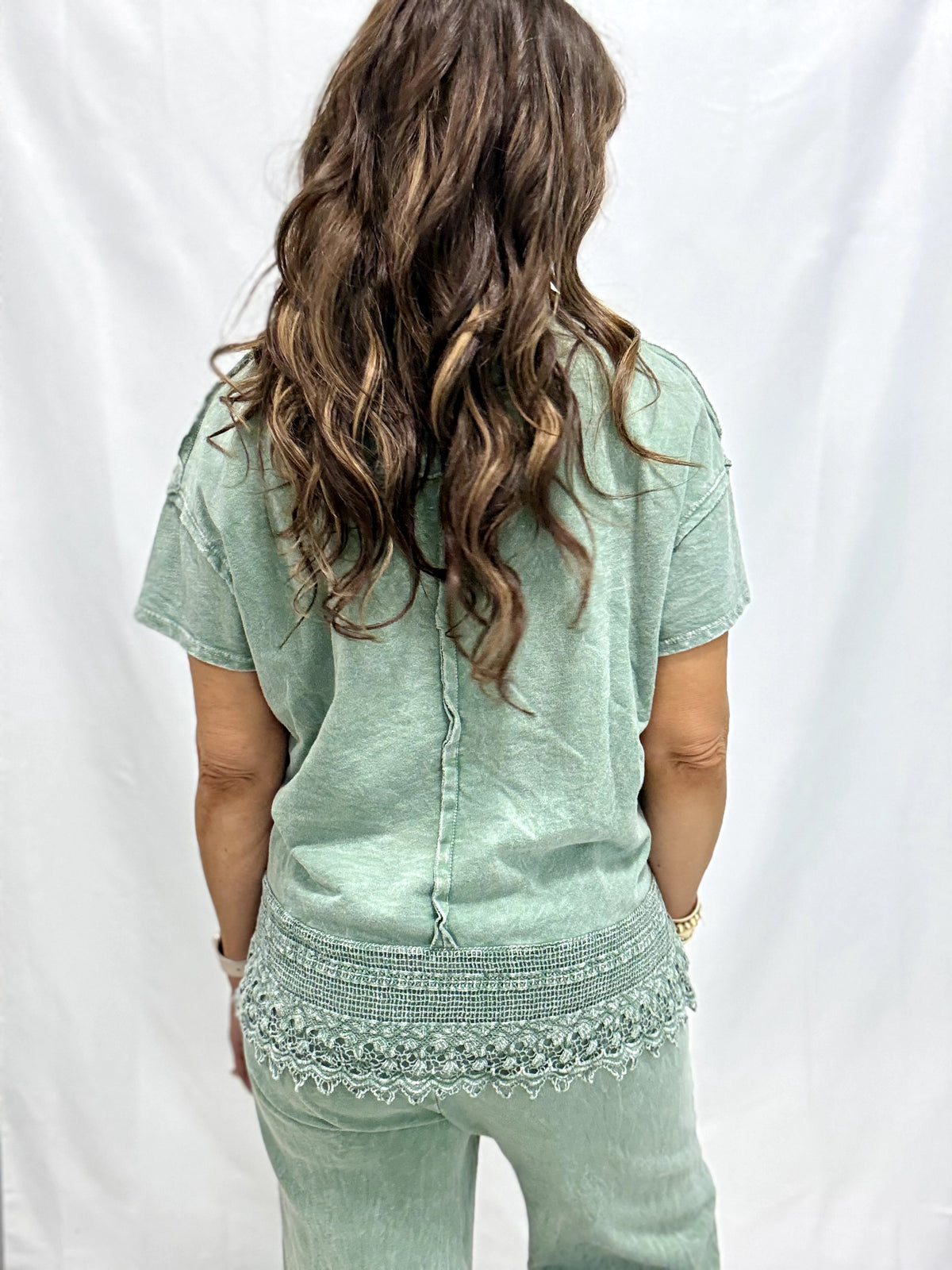 Stroll On By Lace Trimmed Top In 5 Colors