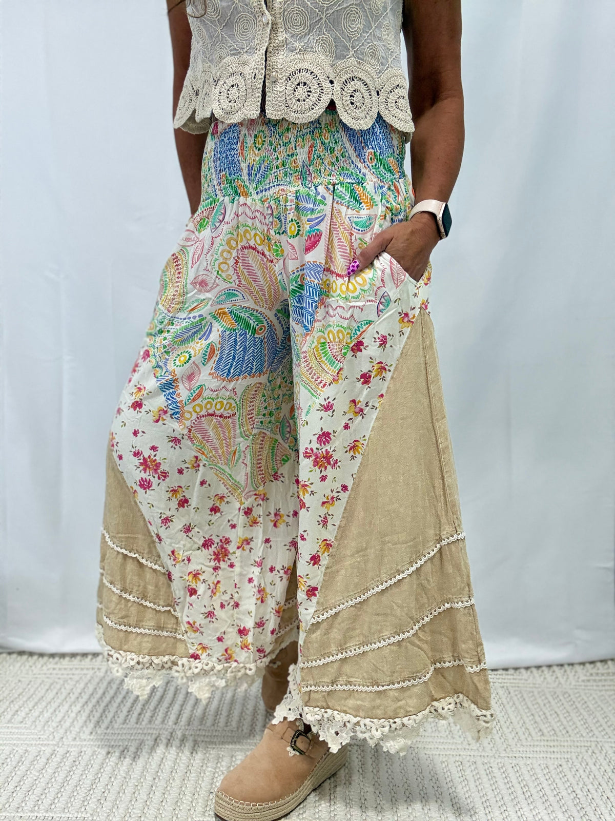 Oli & Hali Nature Festival Smocked Waist Pants