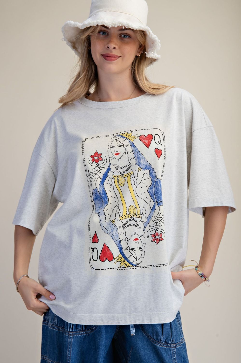 Weekend Whisper Playing Card Oversized Tee In 4 Colors