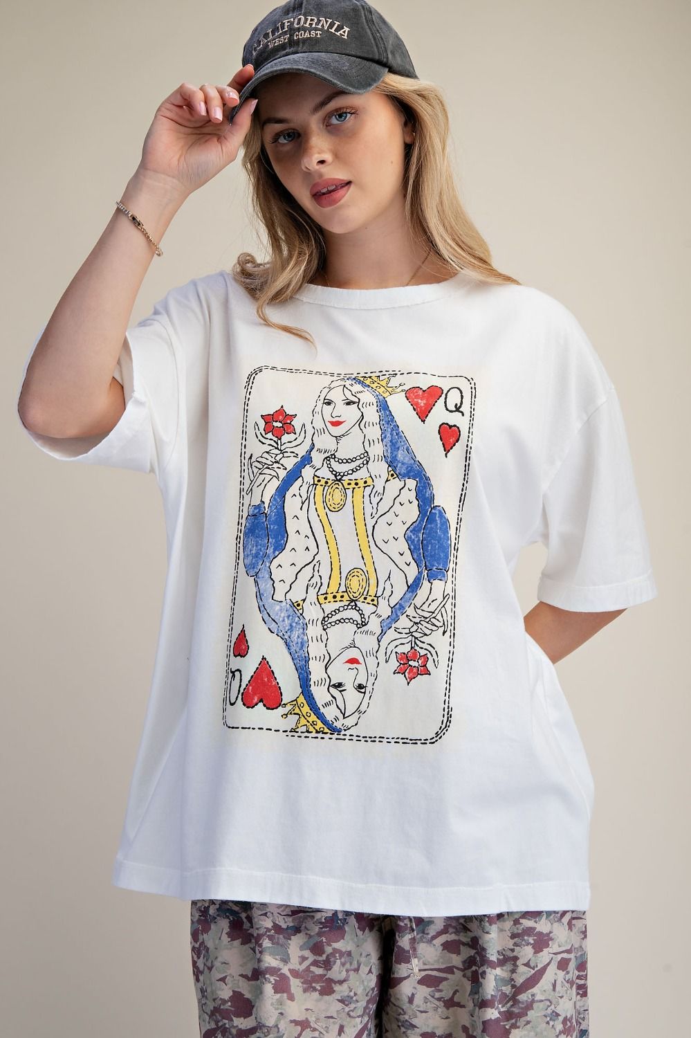 Weekend Whisper Playing Card Oversized Tee In 4 Colors