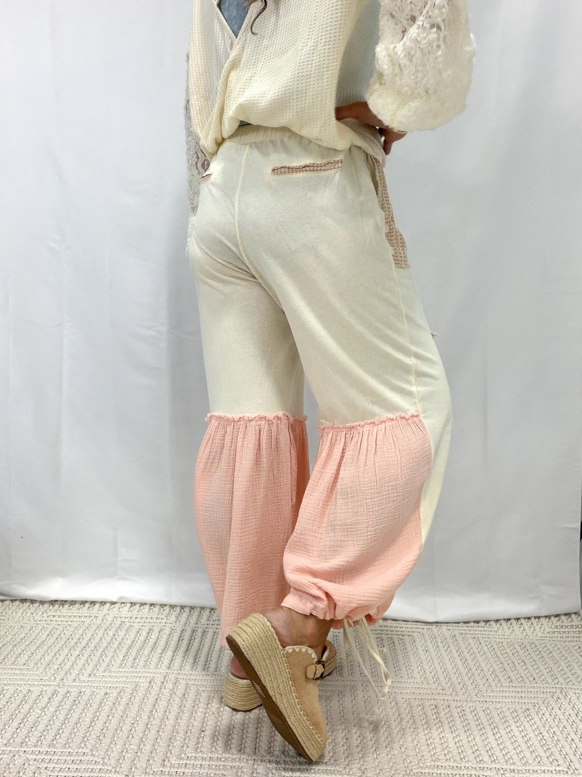 POL Gauze Contrast & Star Patches Jogger Pants *Final Sale*