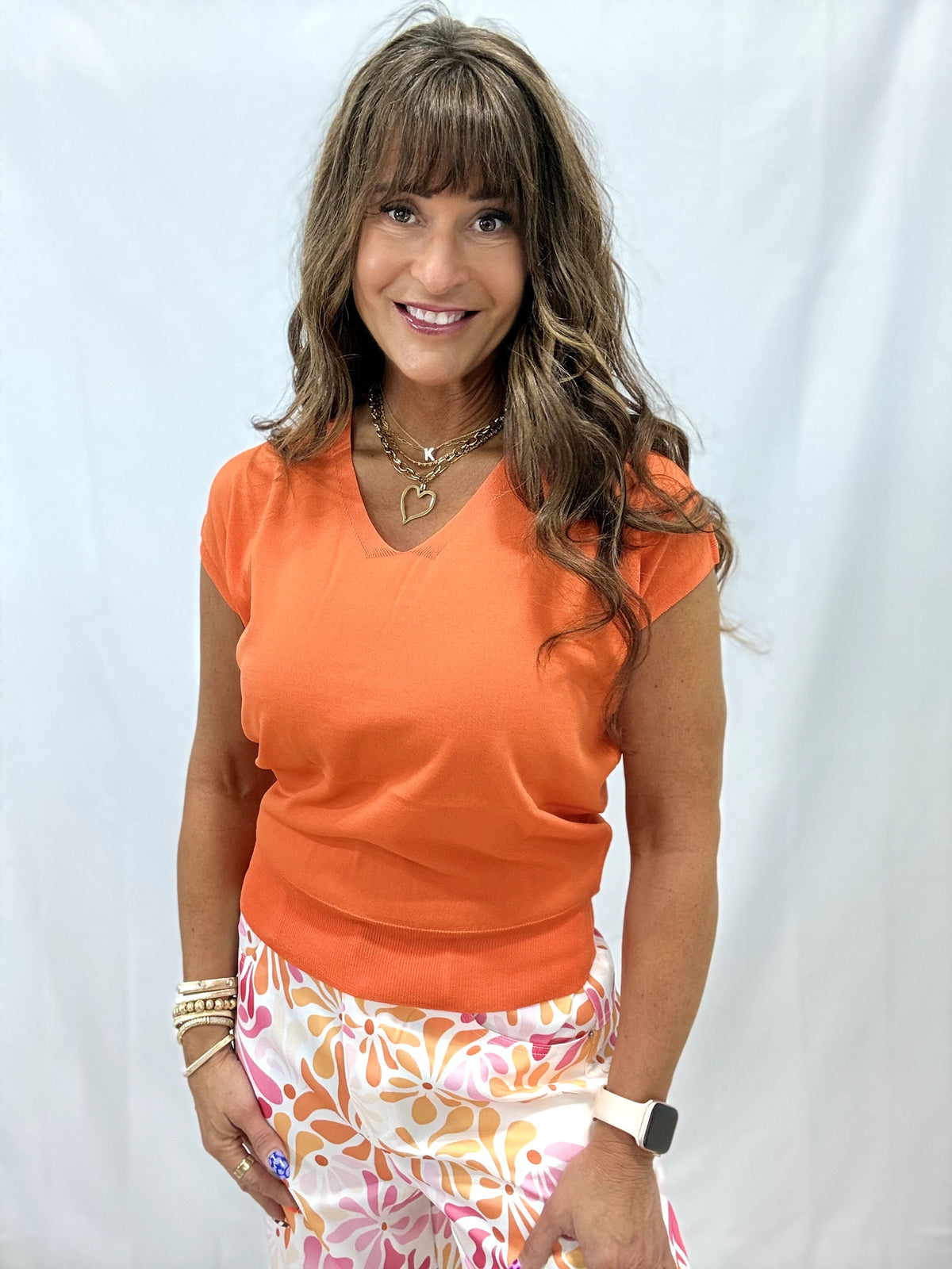 Relaxed Fit Short Sleeves V-Neck Top In 5 Colors *Final Sale*