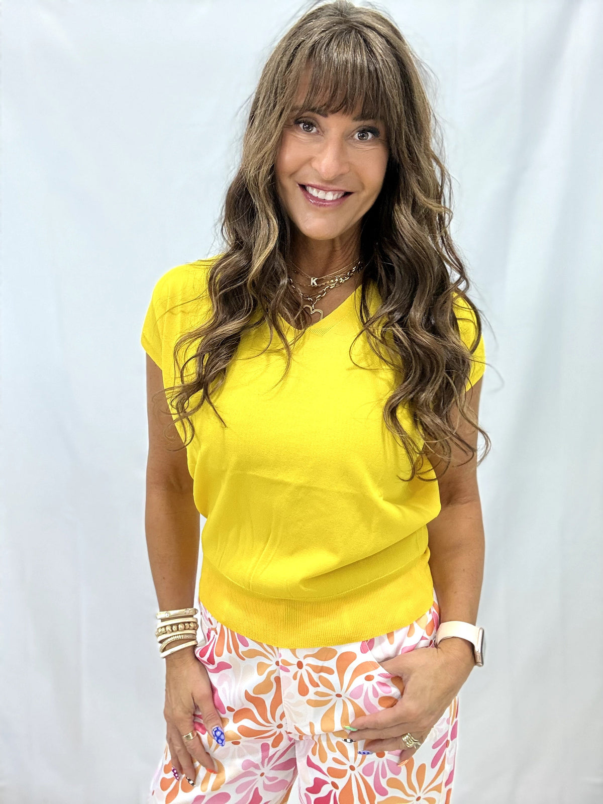 Relaxed Fit Short Sleeves V-Neck Top In 5 Colors *Final Sale*