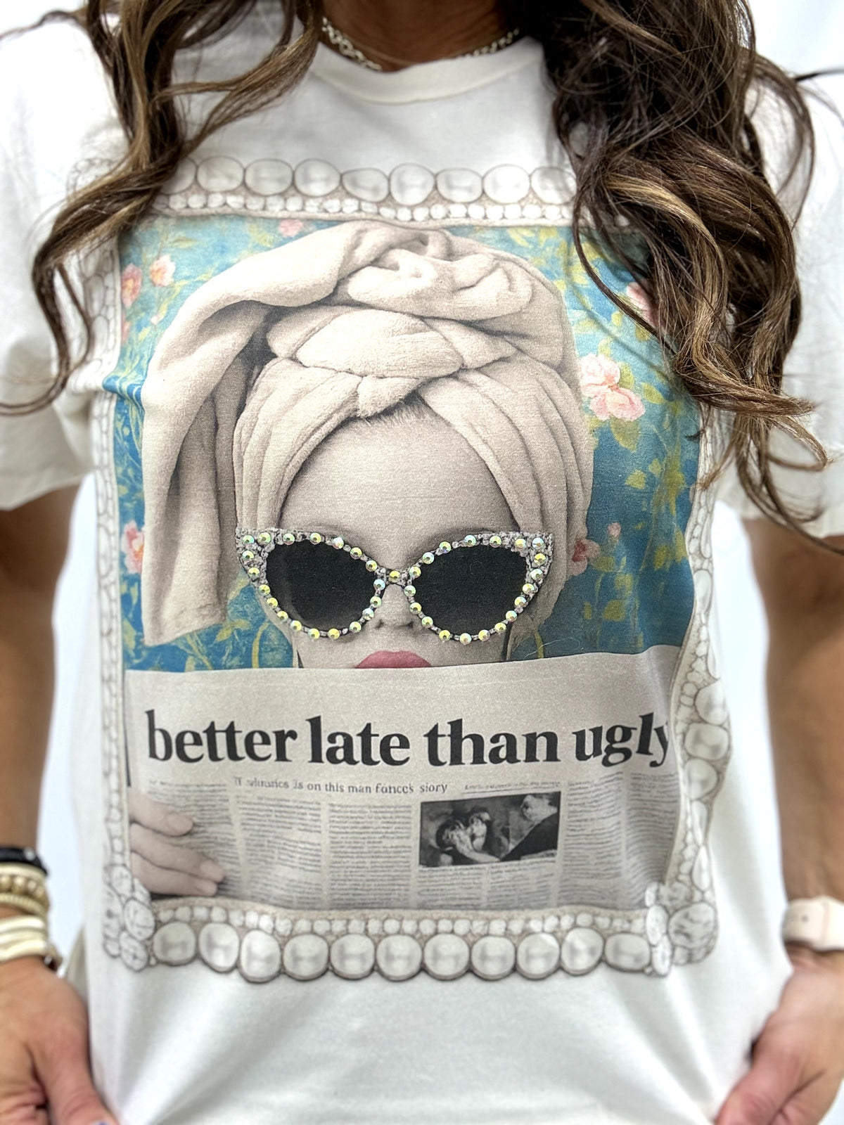 Better Late Than Ugly Graphic Tee In Cream *Final Sale*