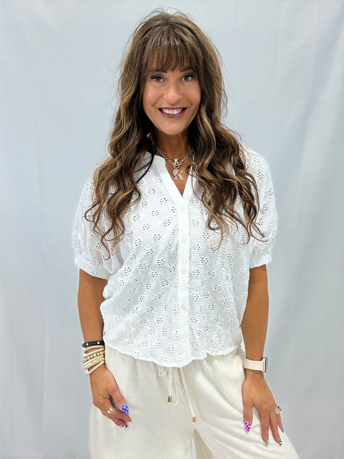 Bloom Lane Button Front Top In 2 Colors