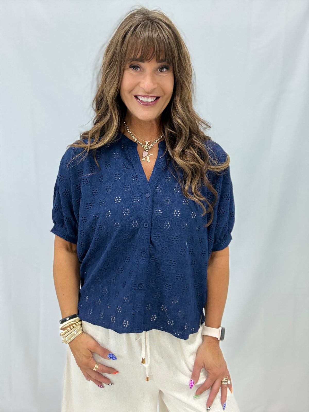 Bloom Lane Button Front Top In 2 Colors