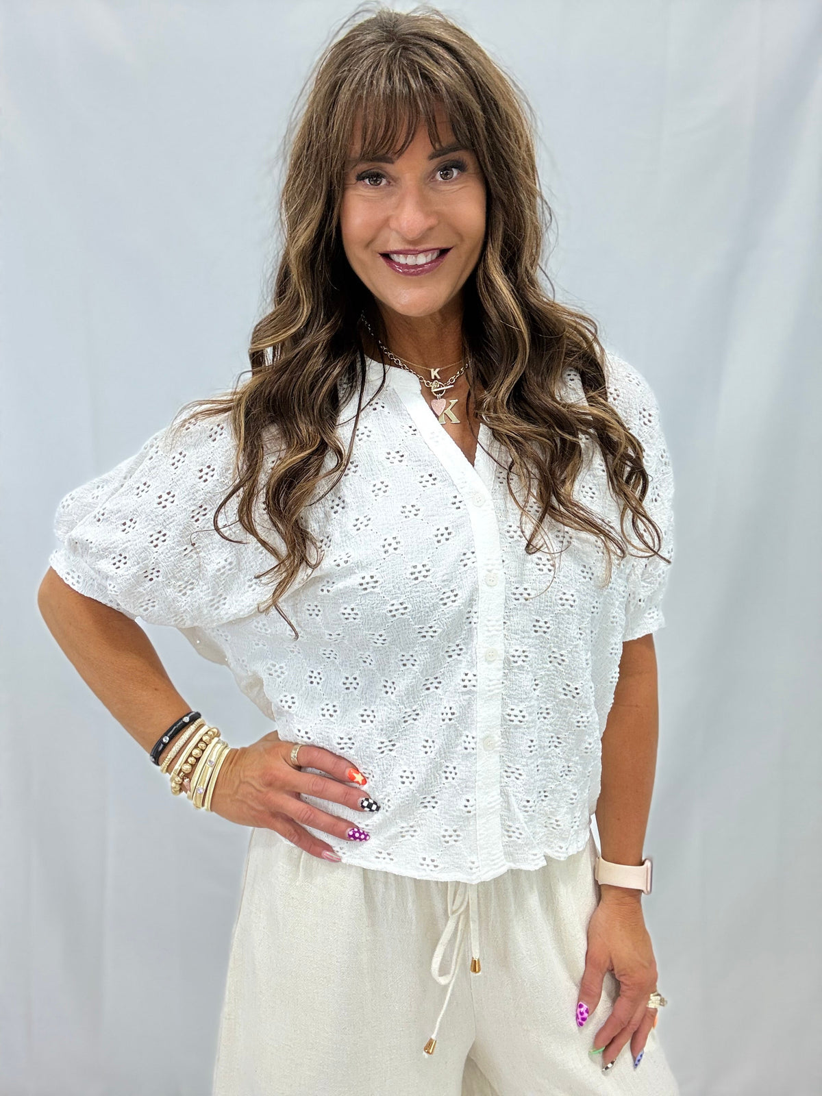Bloom Lane Button Front Top In 2 Colors
