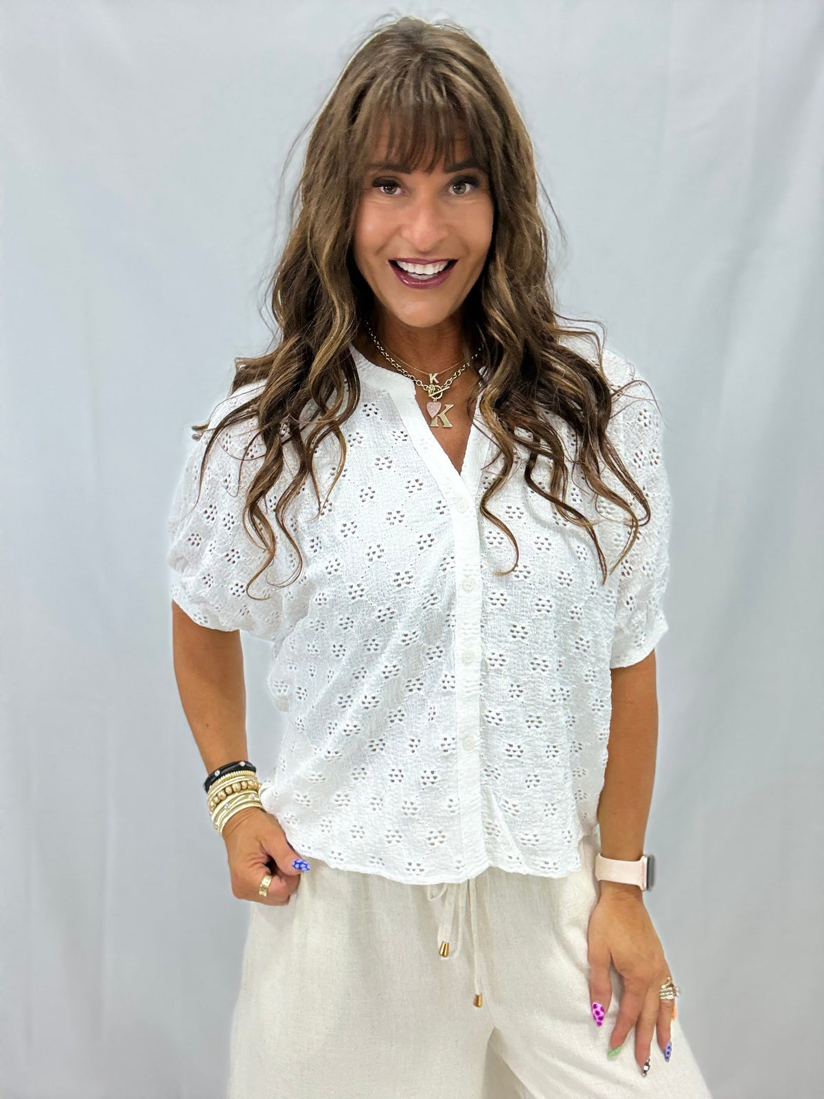 Bloom Lane Button Front Top In 2 Colors