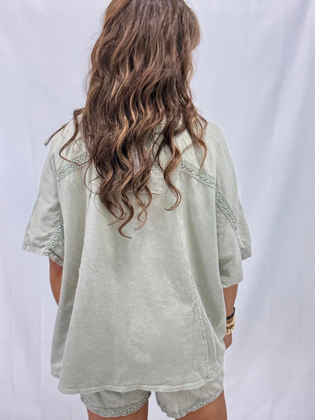 Sparkle Stroll Studded Eyelet Top In 4 Colors