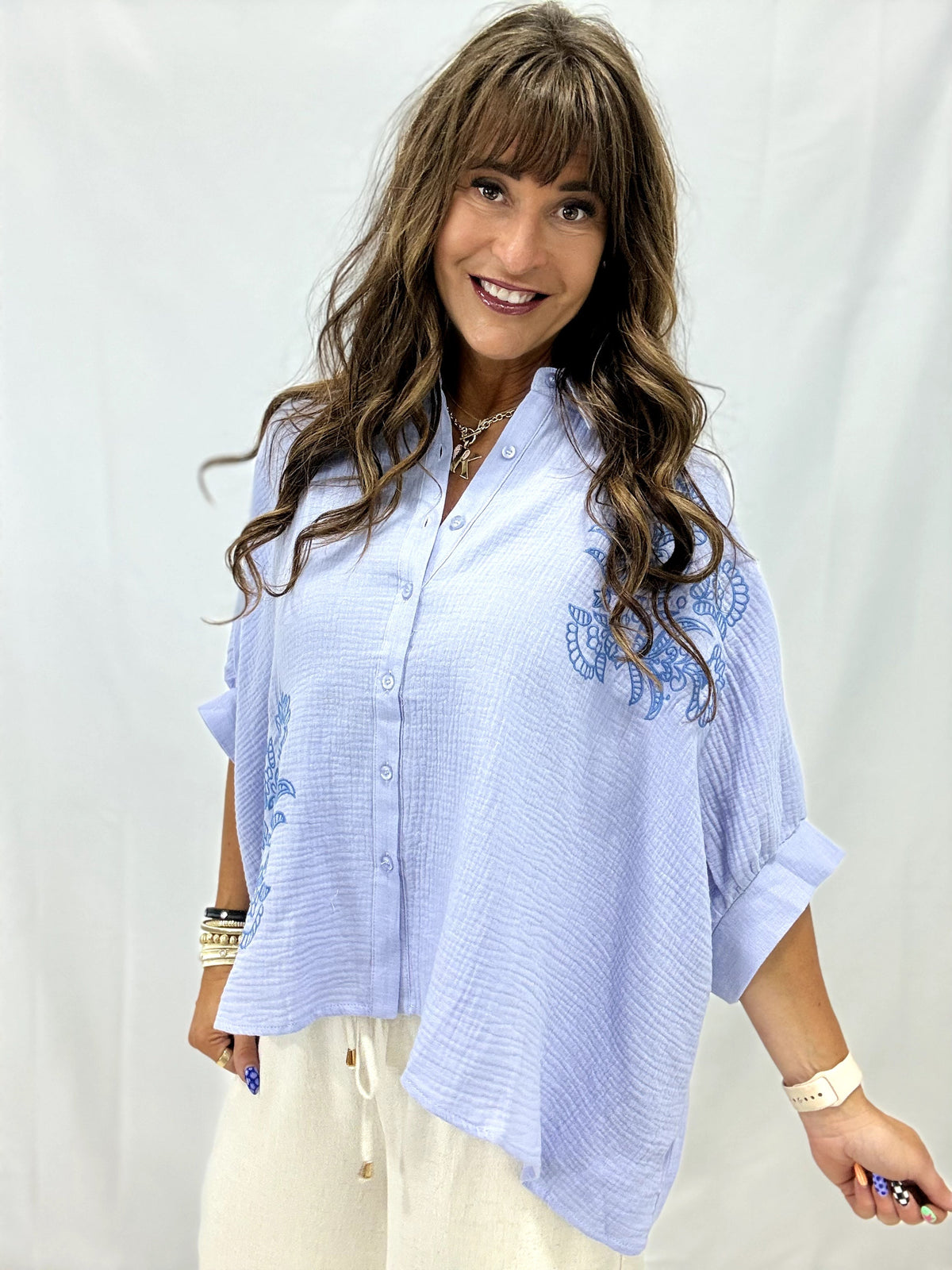 Set In Your Ways Button Down Shirt In Blue