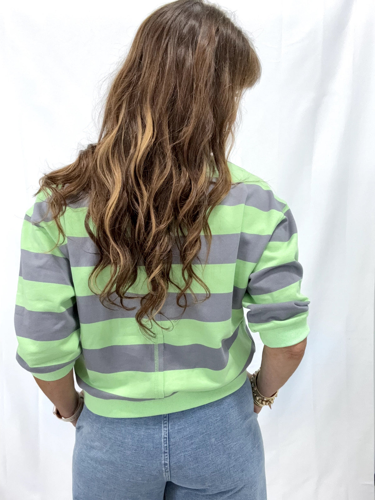 V-notched Bold Stripe Casual Top *Final Sale*