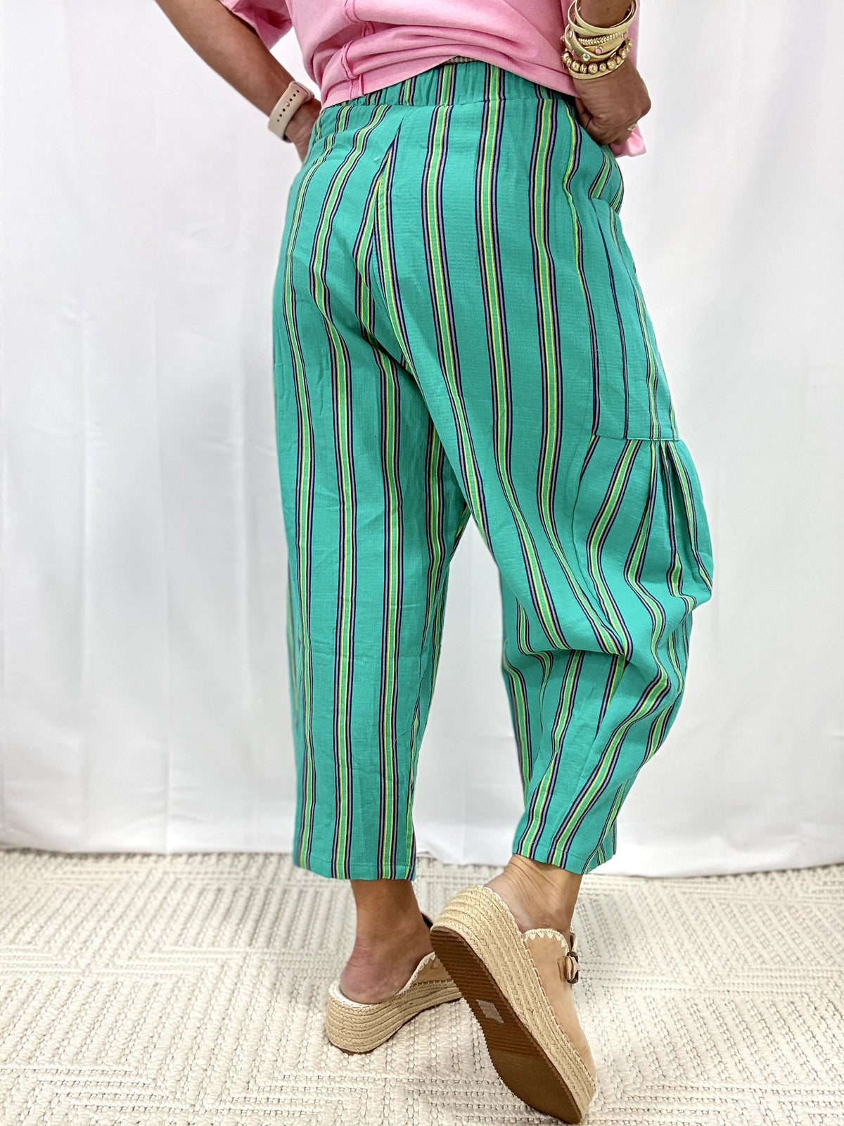Trying Something New Barrel Pants In Green