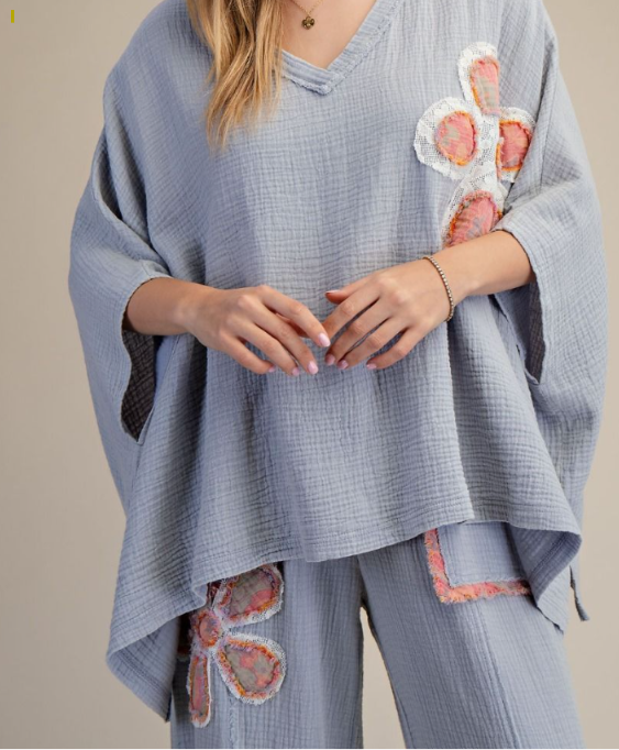 Dreamy Drift Dolman Top In Cloud Blue