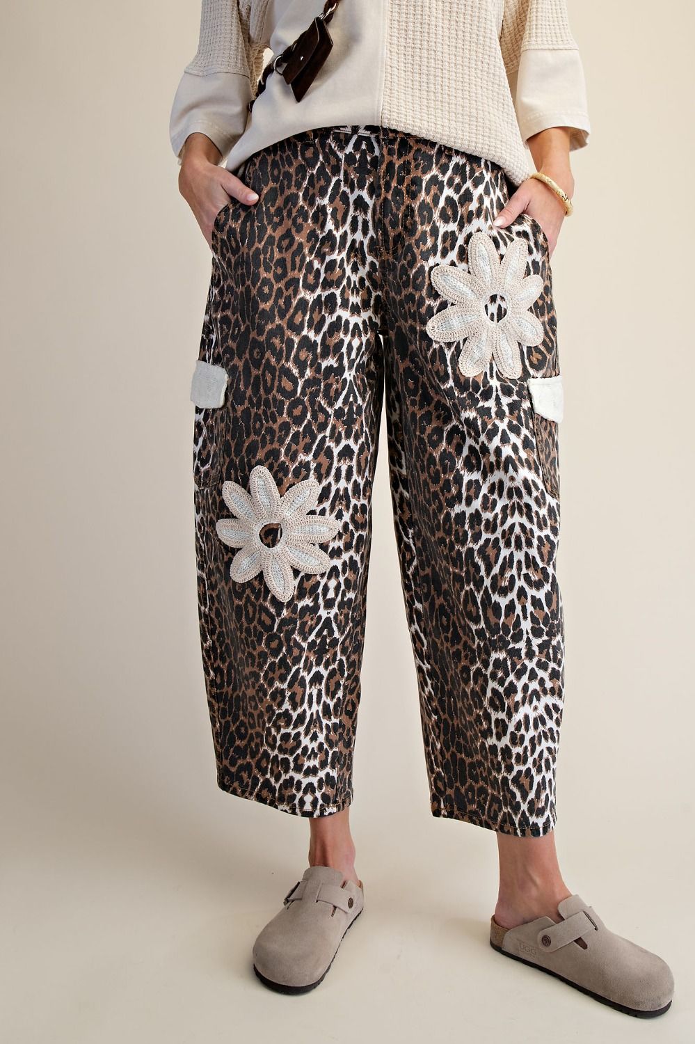 Fierce Petals Barrel Pants In Animal