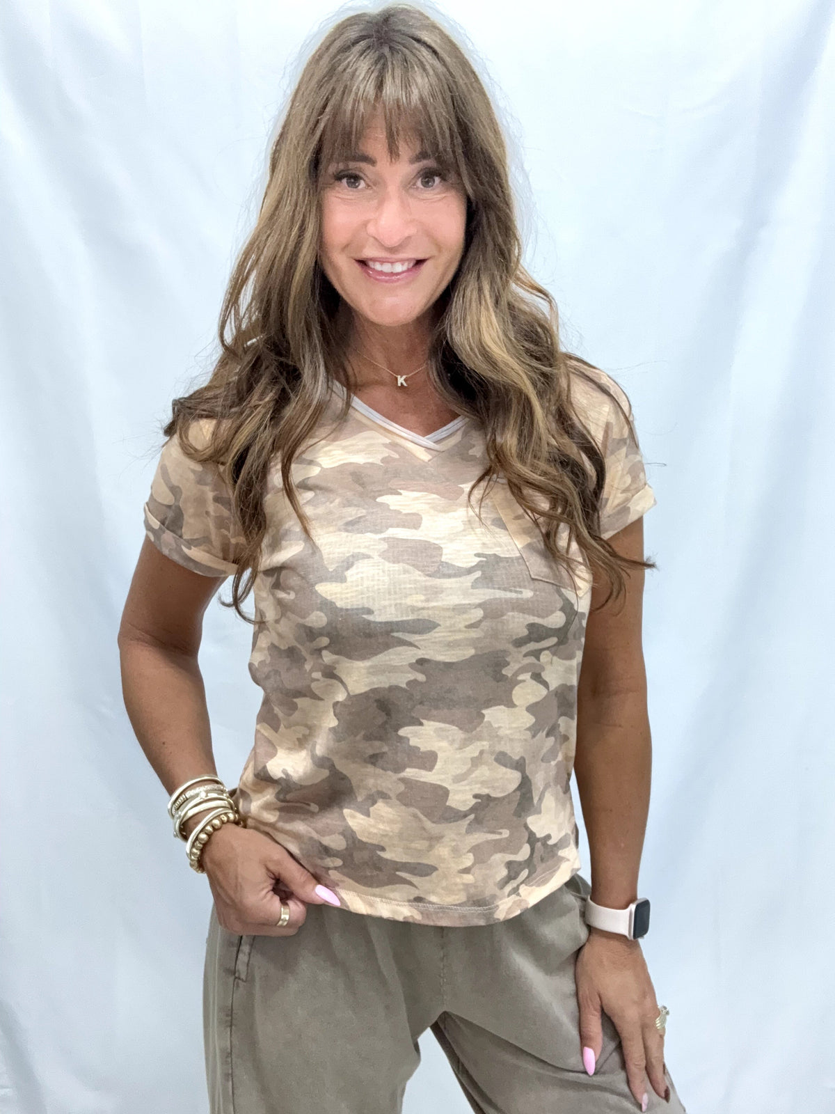 Camo Neutral Vibes Short Sleeve Top
