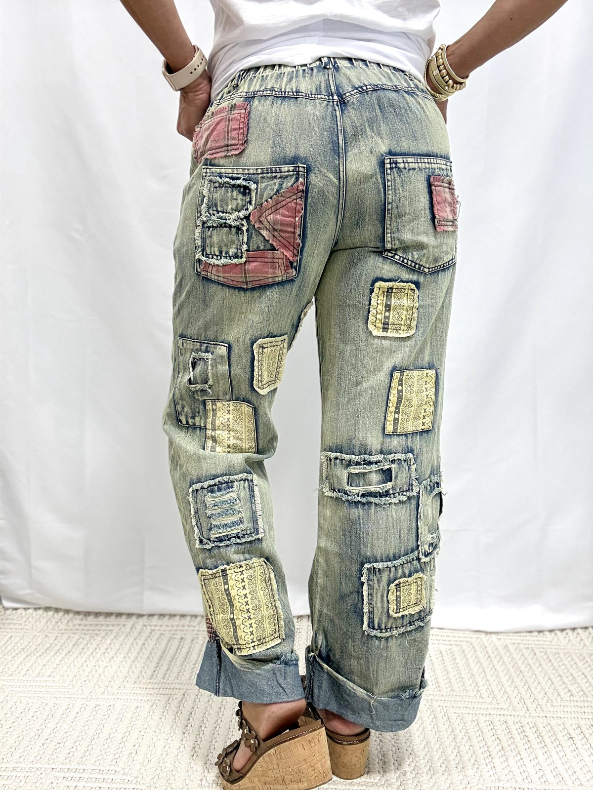 Dusty Daydream Patch Pants In Denim