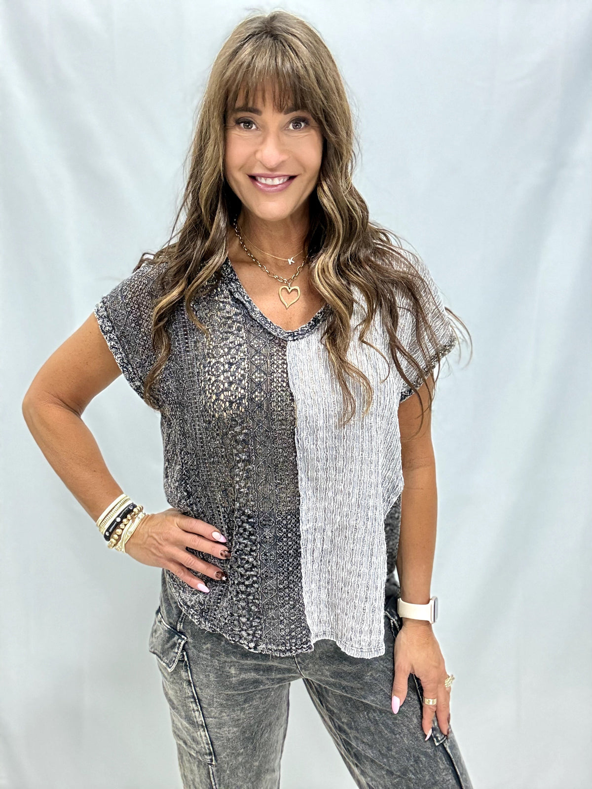 Gypsy Heart Mineral Washed Top In 3 Colors