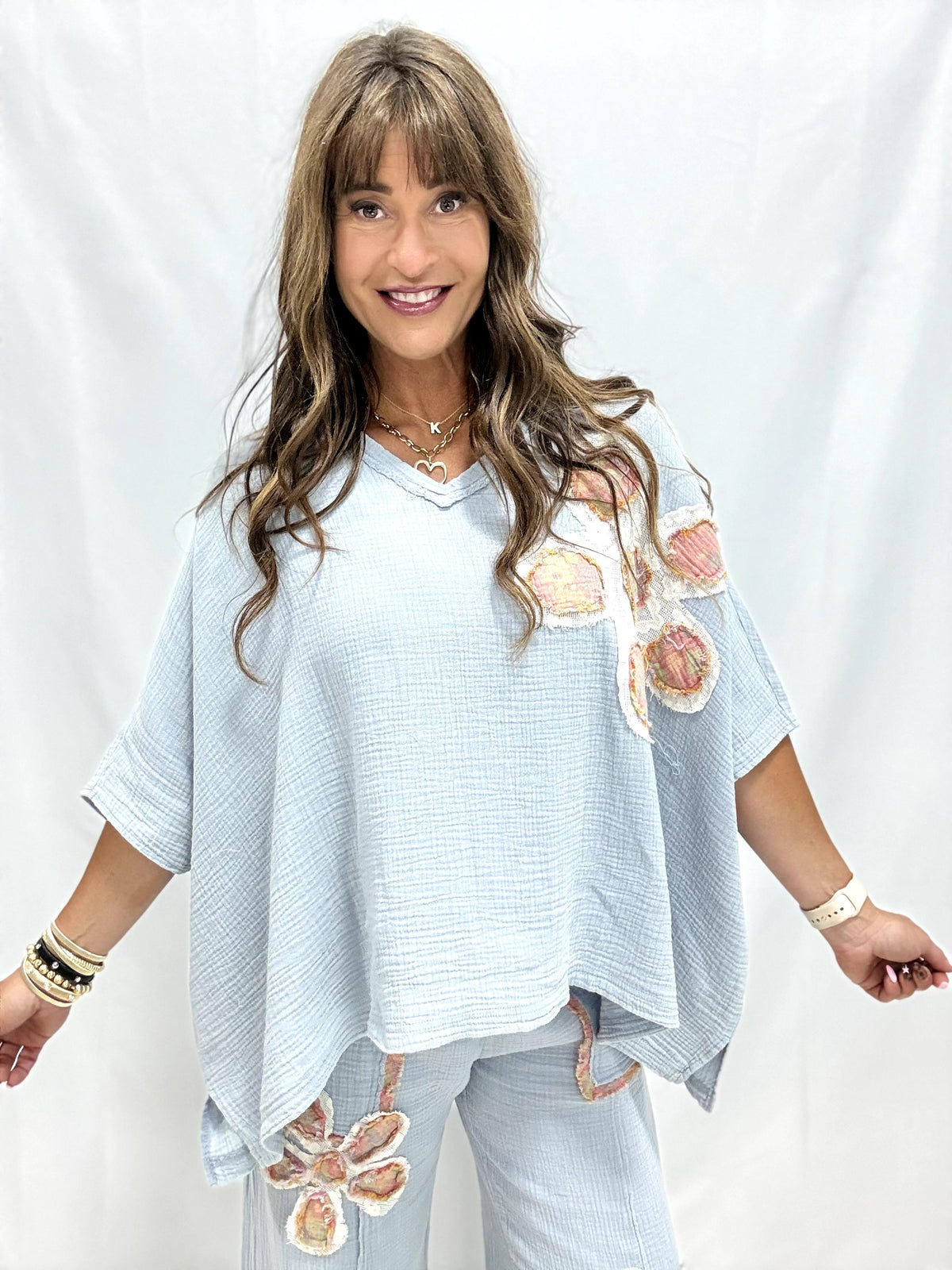 Dreamy Drift Dolman Top In Cloud Blue