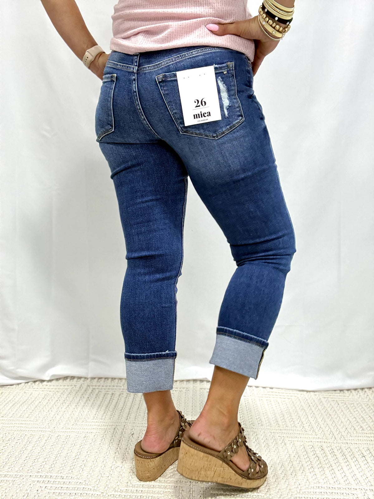 Mica Mid Rise Straight Leg With Cuff Jeans 061 In Zaley *Final Sale*