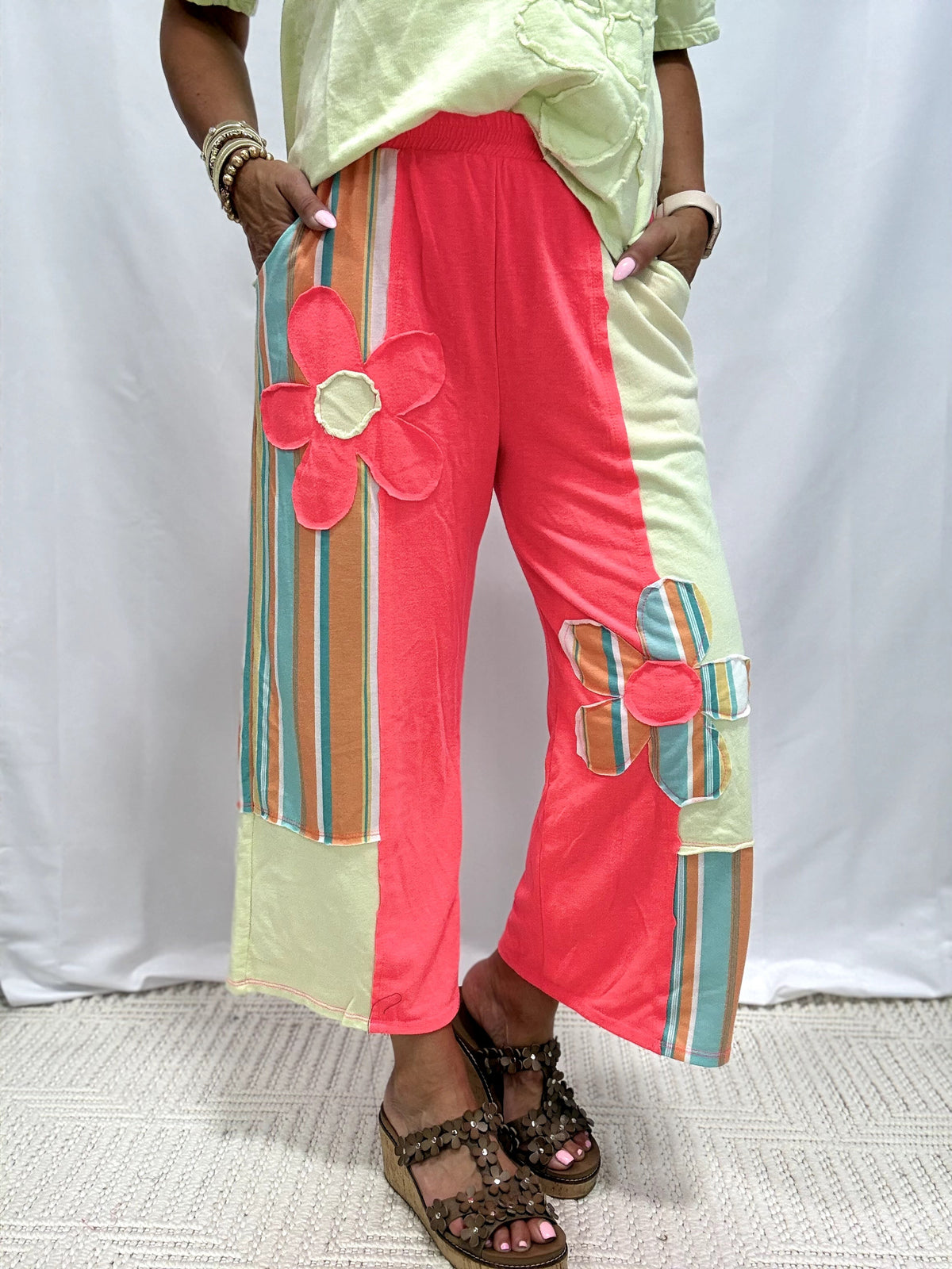 Groovy Bloom Patch Pants in 3 Colors