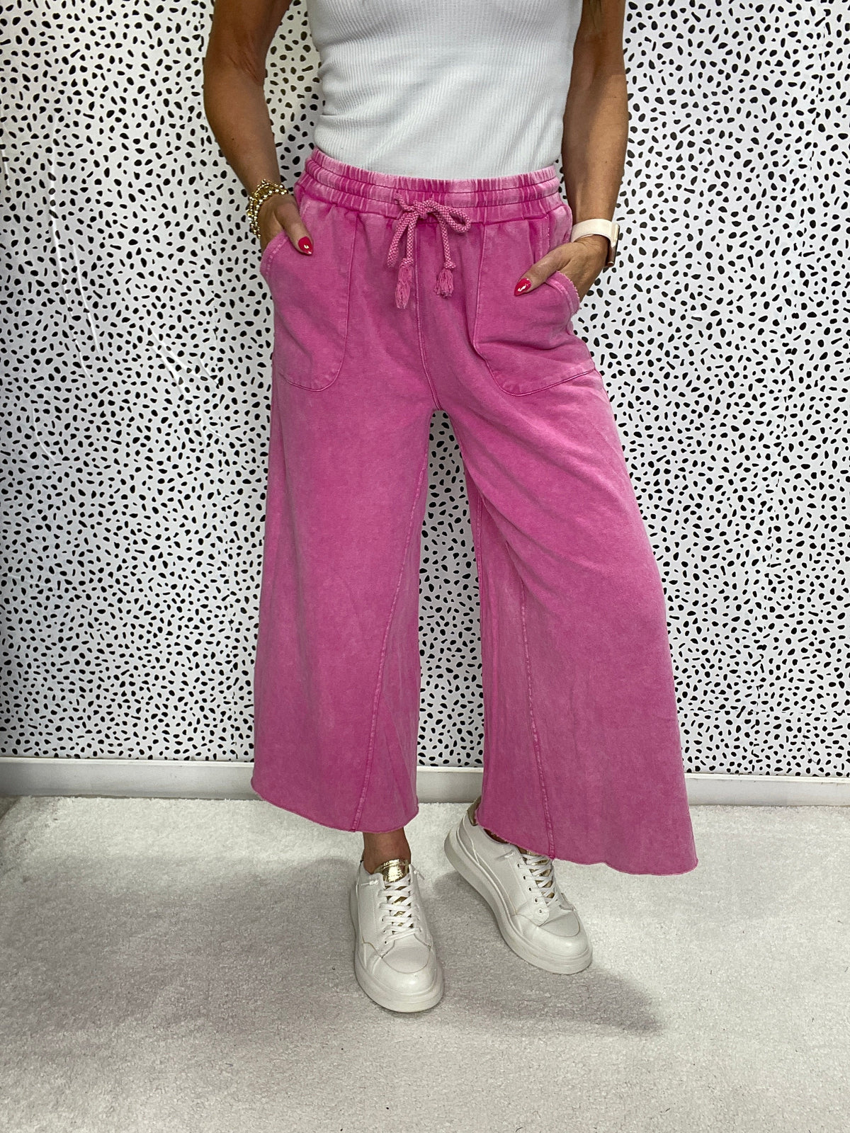 In Style Terry Knit Crop Pants In 11 Colors