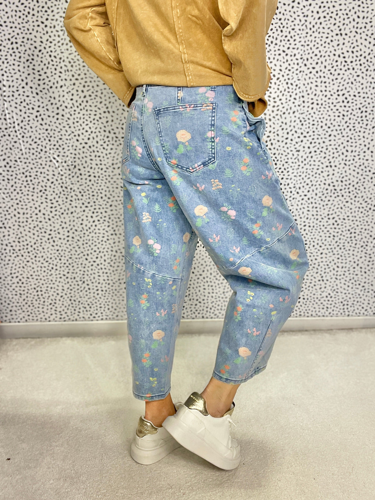 Garden Dream Floral Print Barrel Pants In 2 Colors