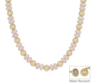 Water Resistant 16"-18" Acrylic & Gold Beaded Necklace In 3 Colors *Final Sale*