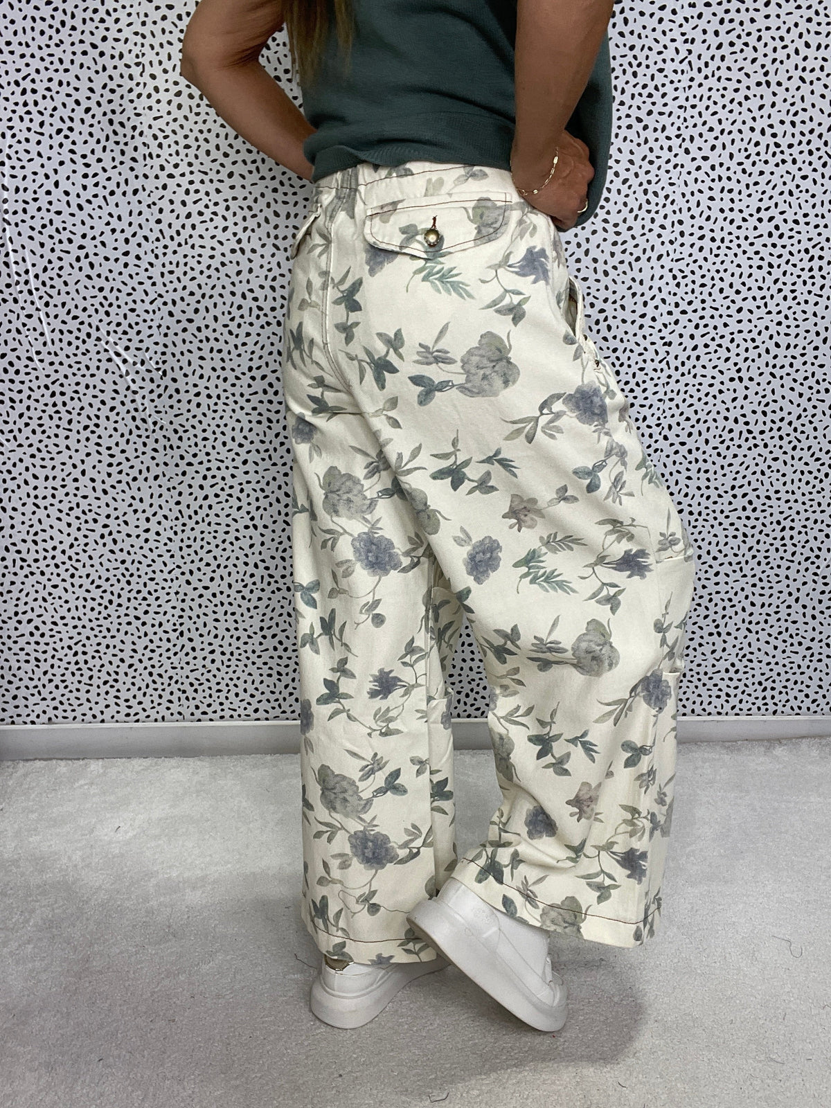 Pol Wildflower Dusk Wide-Leg Pants