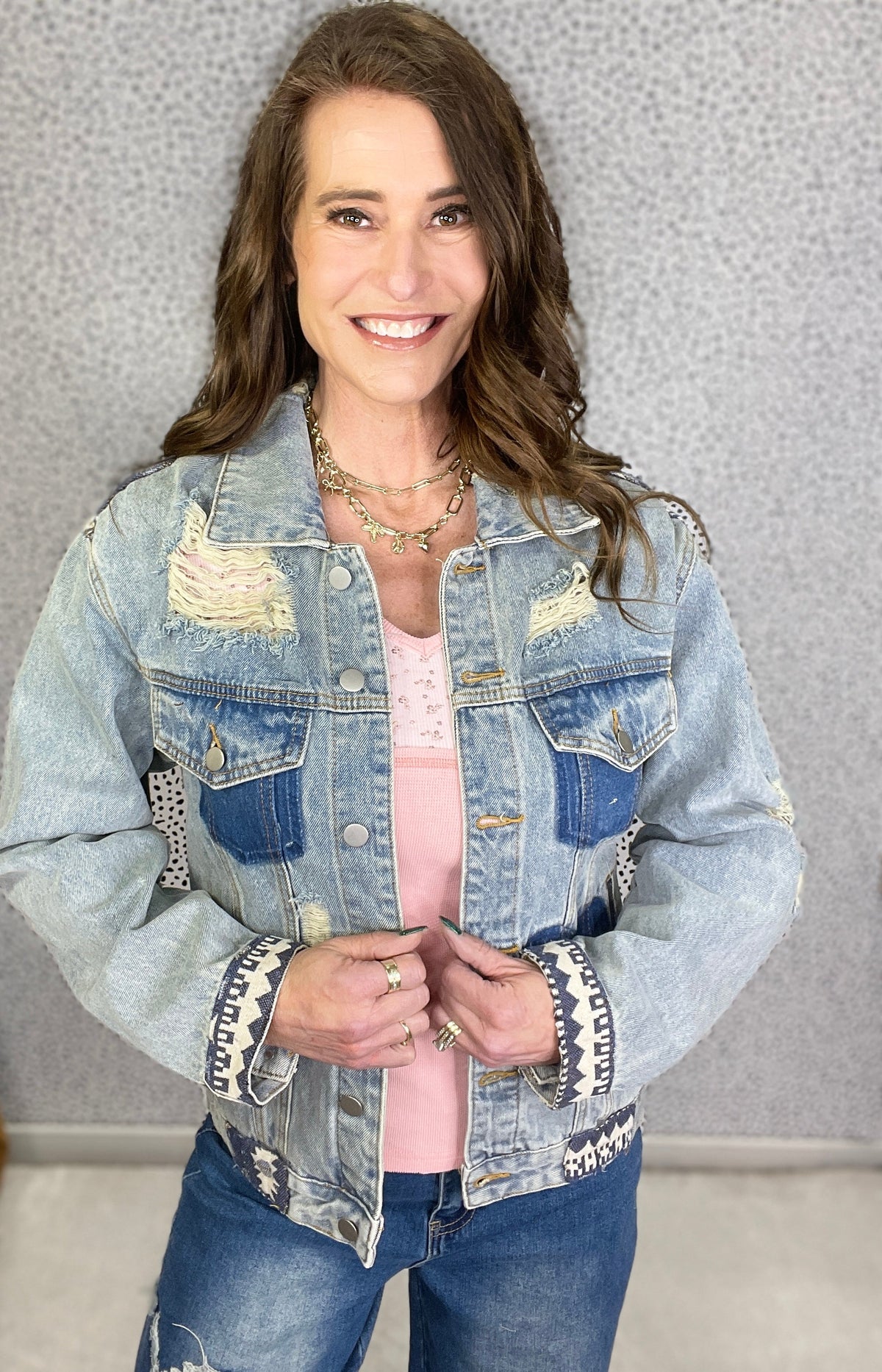 POL Running Through My Head Distressed Jacket In Denim *Final Sale*