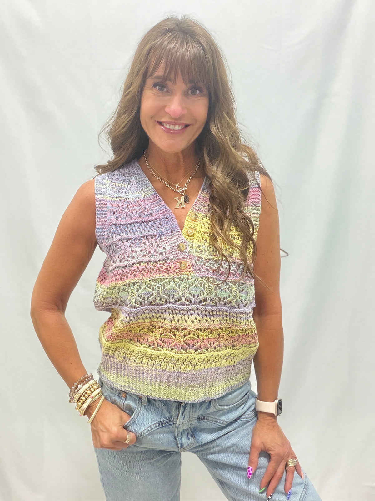 Works Out Perfect Sleeveless Knit Top In Pastel