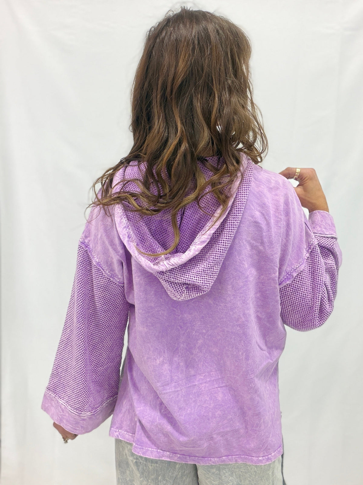 Taking It Easy Mesh Sleeve Hoodie In 3 Colors *Final Sale*