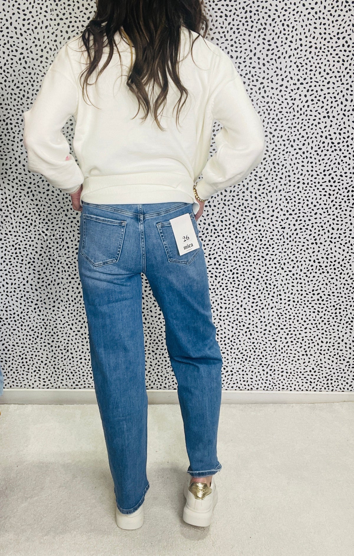 Mica Delilah High Rise Front Seam Wide Leg Jeans 274 In Blue