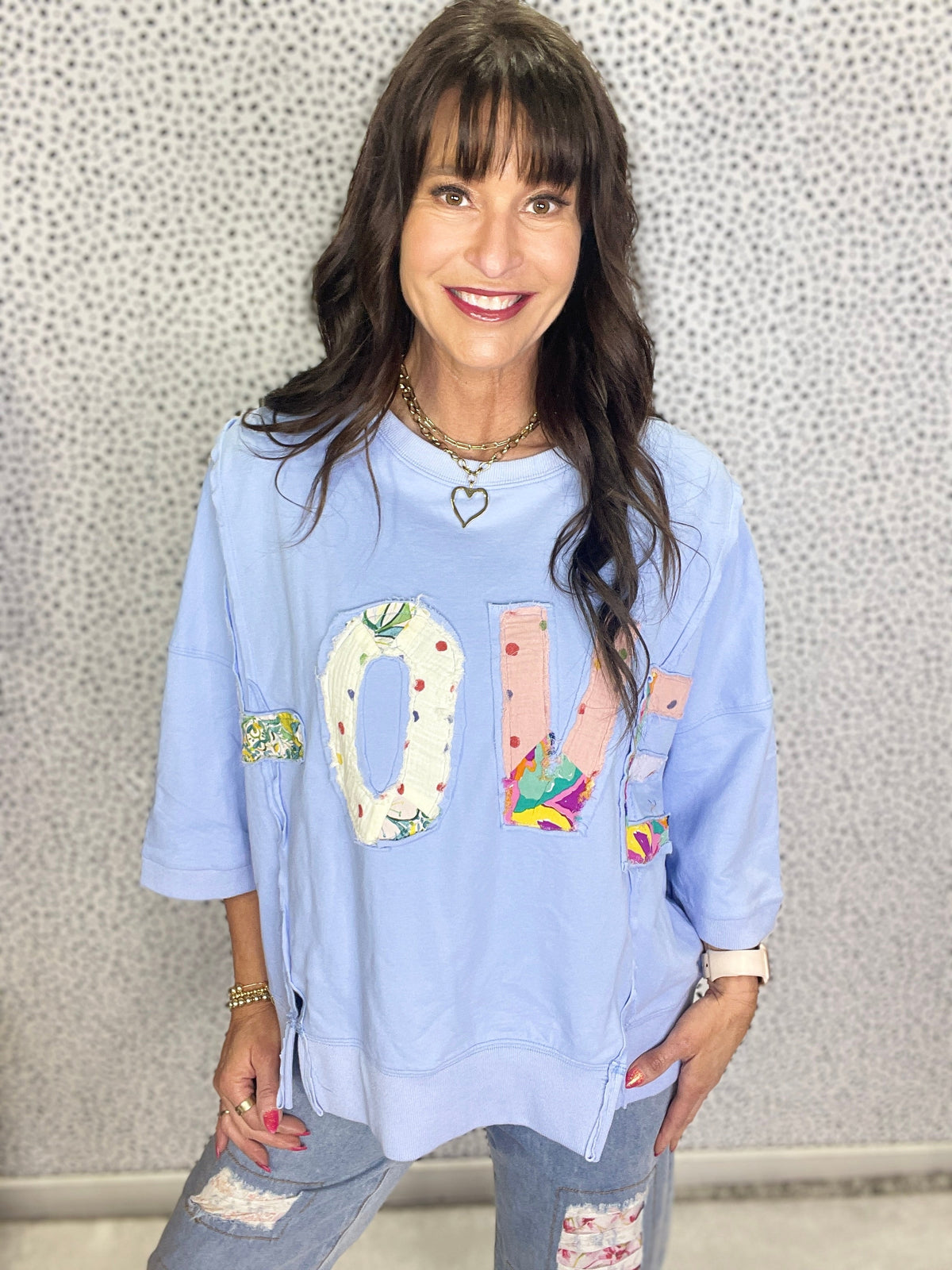 Love All Around Love Patch Terry Knit Pullover In 6 Colors