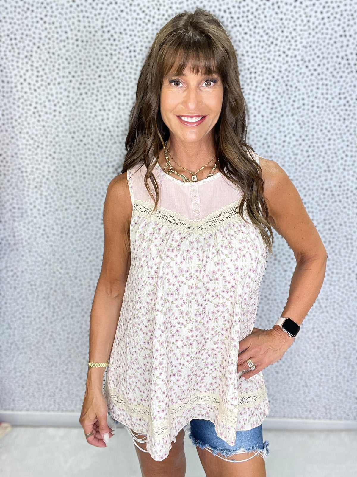 Pol Round Neck Sleeveless Top With Floral Print In 2 Colors *Final Sale*