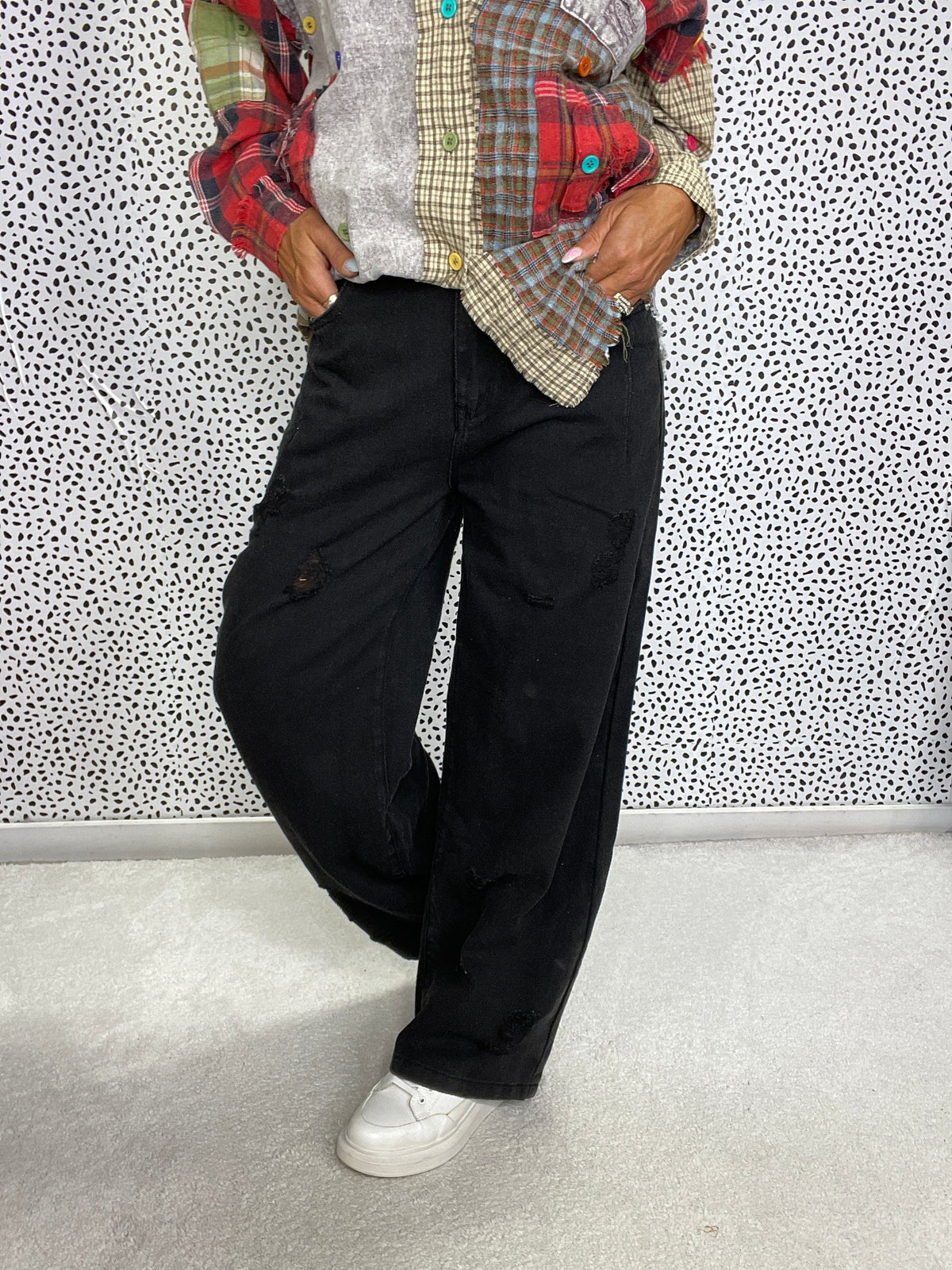 POL Everyday Edge Distressed Pants In 2 Colors