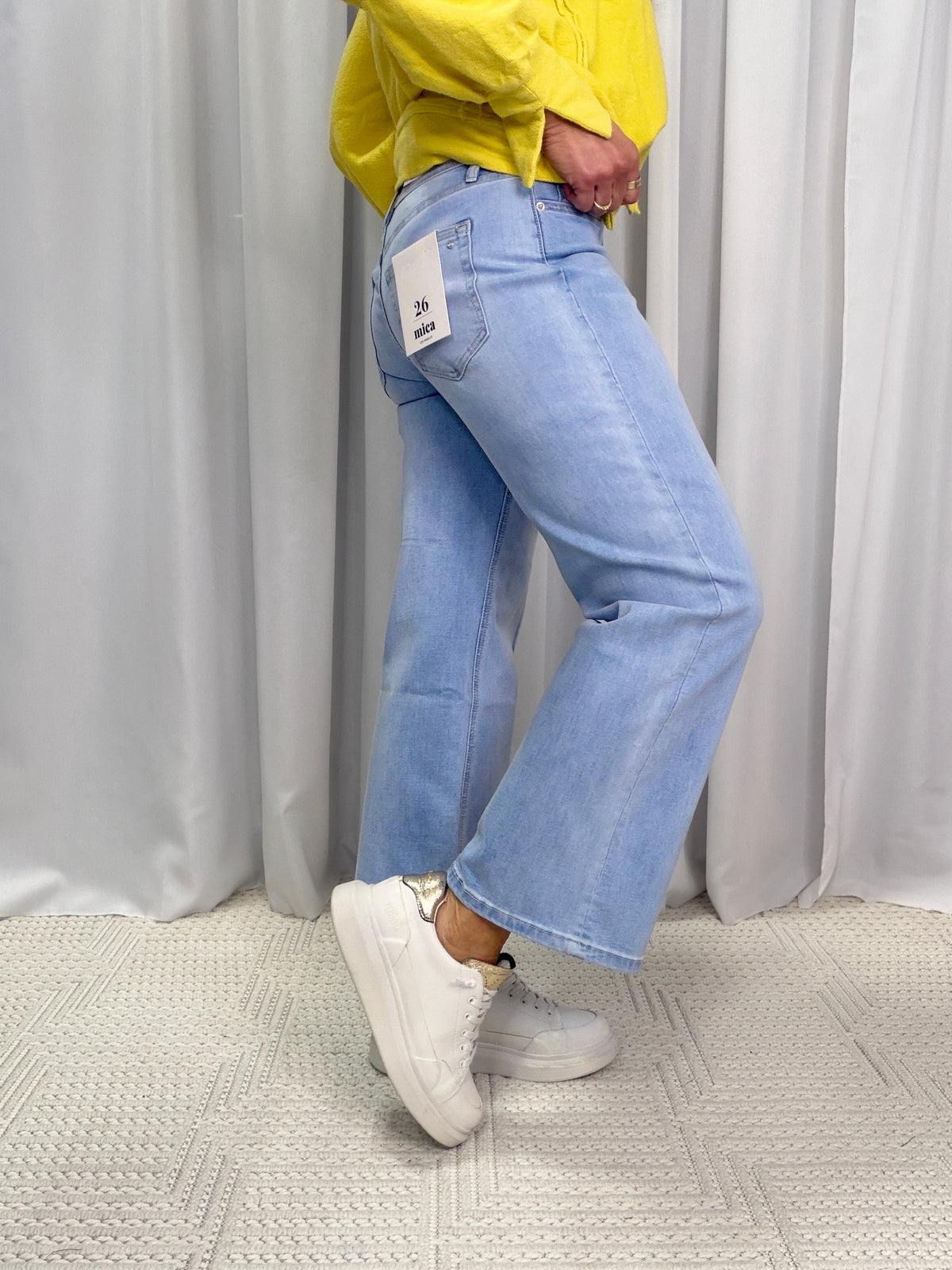 Mica Mid-Rise Wide Leg Ankle Jeans 797 In Blue