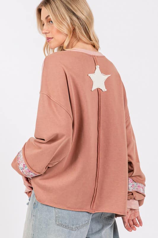 Peace All Around Patchwork Easy Fit Top