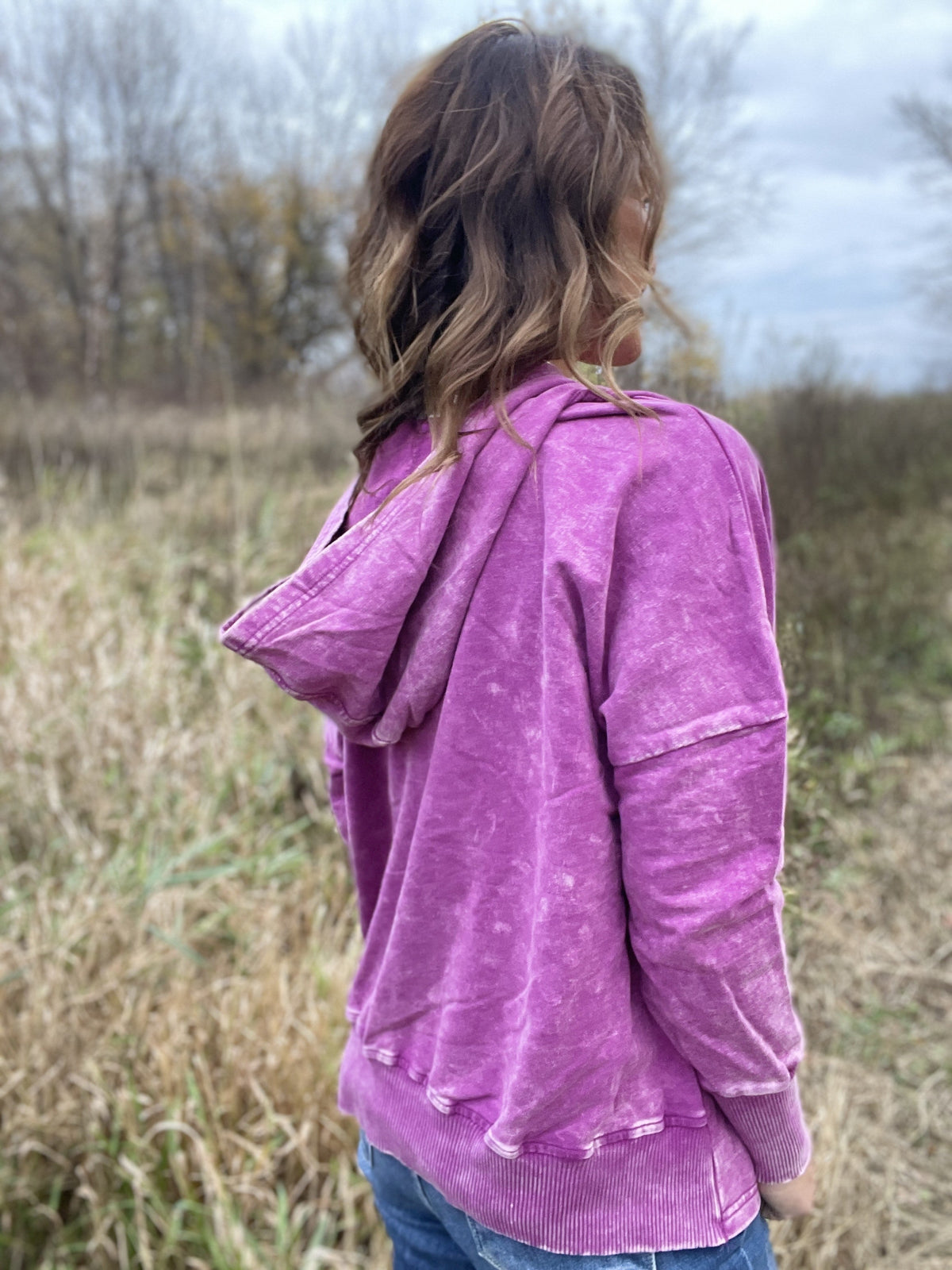 Casual Occasions Acid Wash Kangaroo Pocket Hoodie In 4 Colors *Final Sale*
