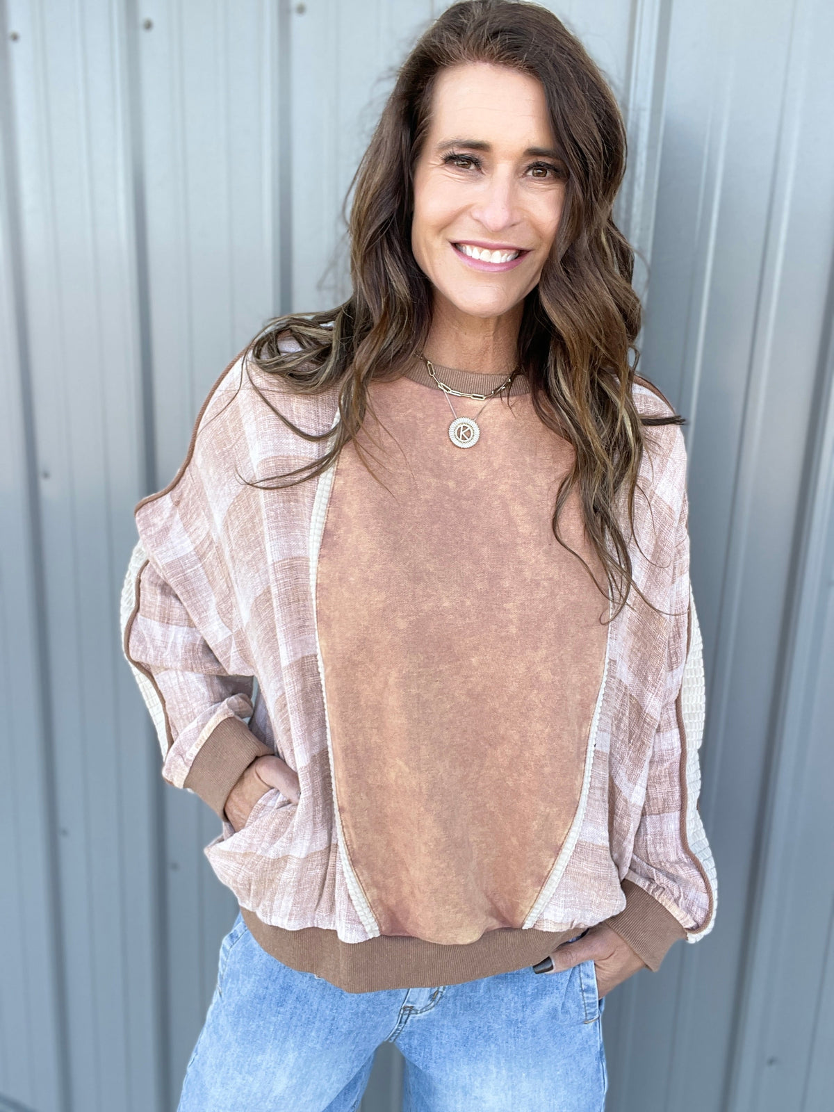 Oli & Hali That's For Sure Mineral Washed Oversized Pullover Top In 2 Colors *Final Sale*