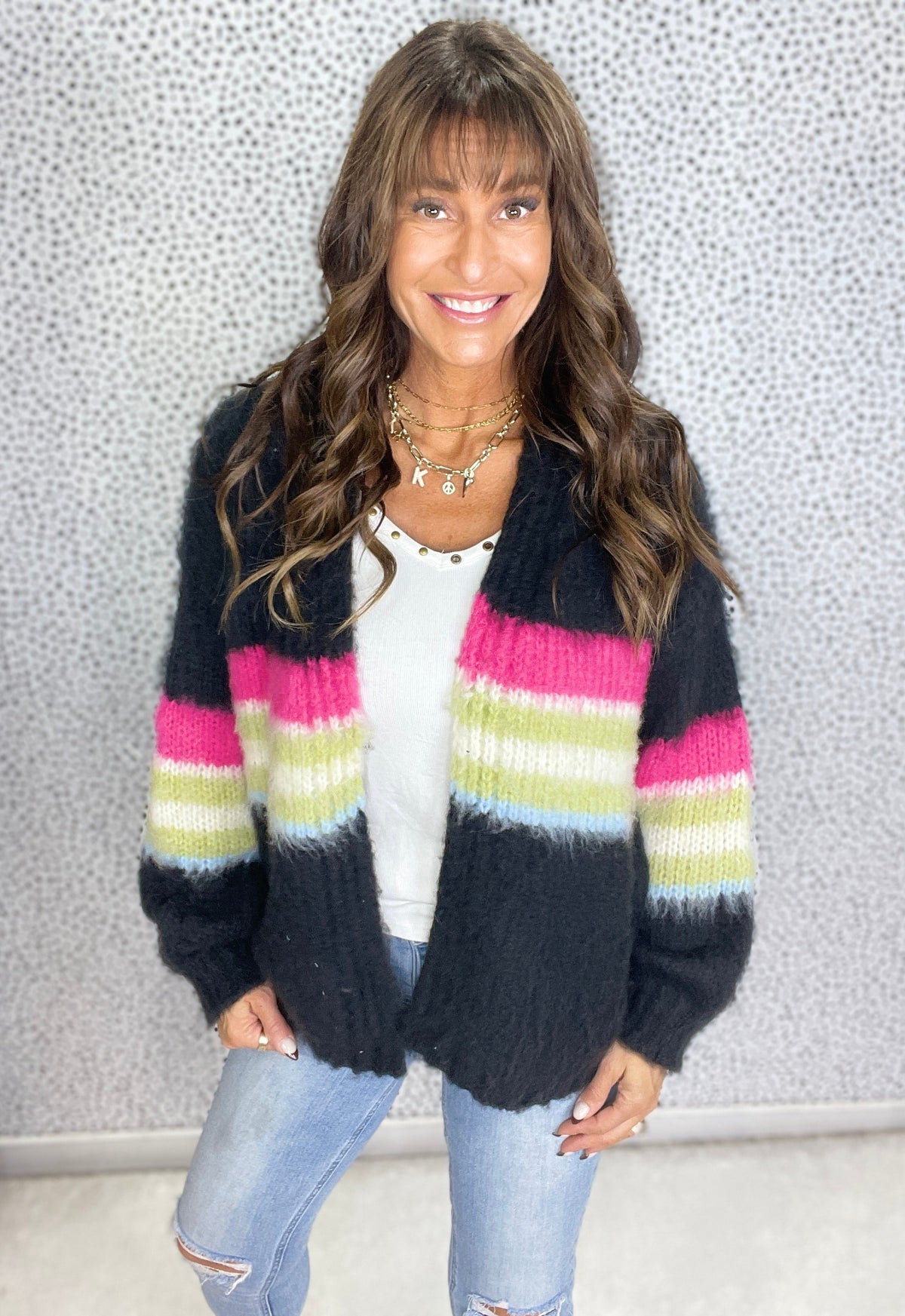 POL Midnight Horizon Striped Cardigan *Final Sale*