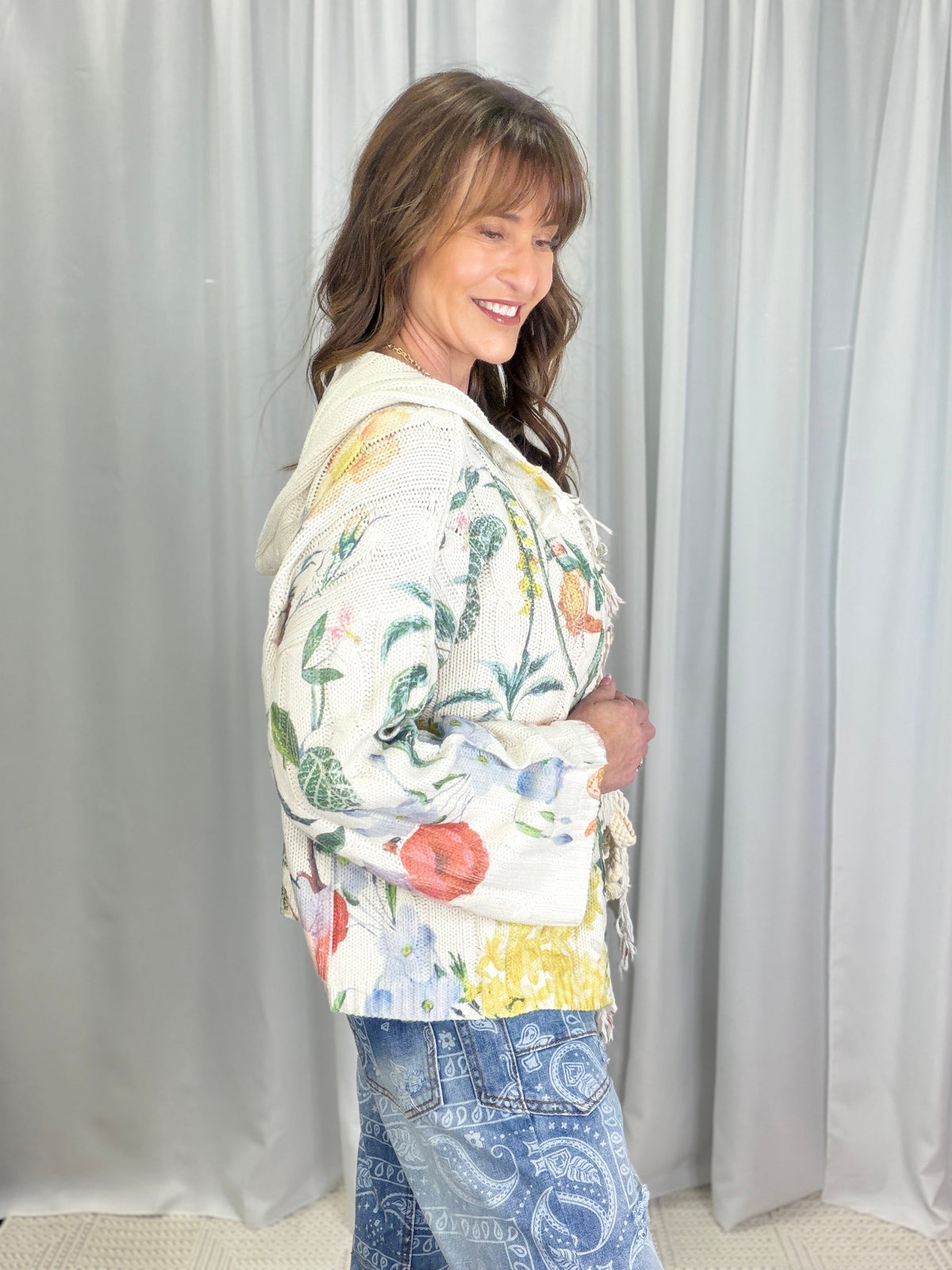 Pol Wildflower Fringe Cardigan *Final Sale*